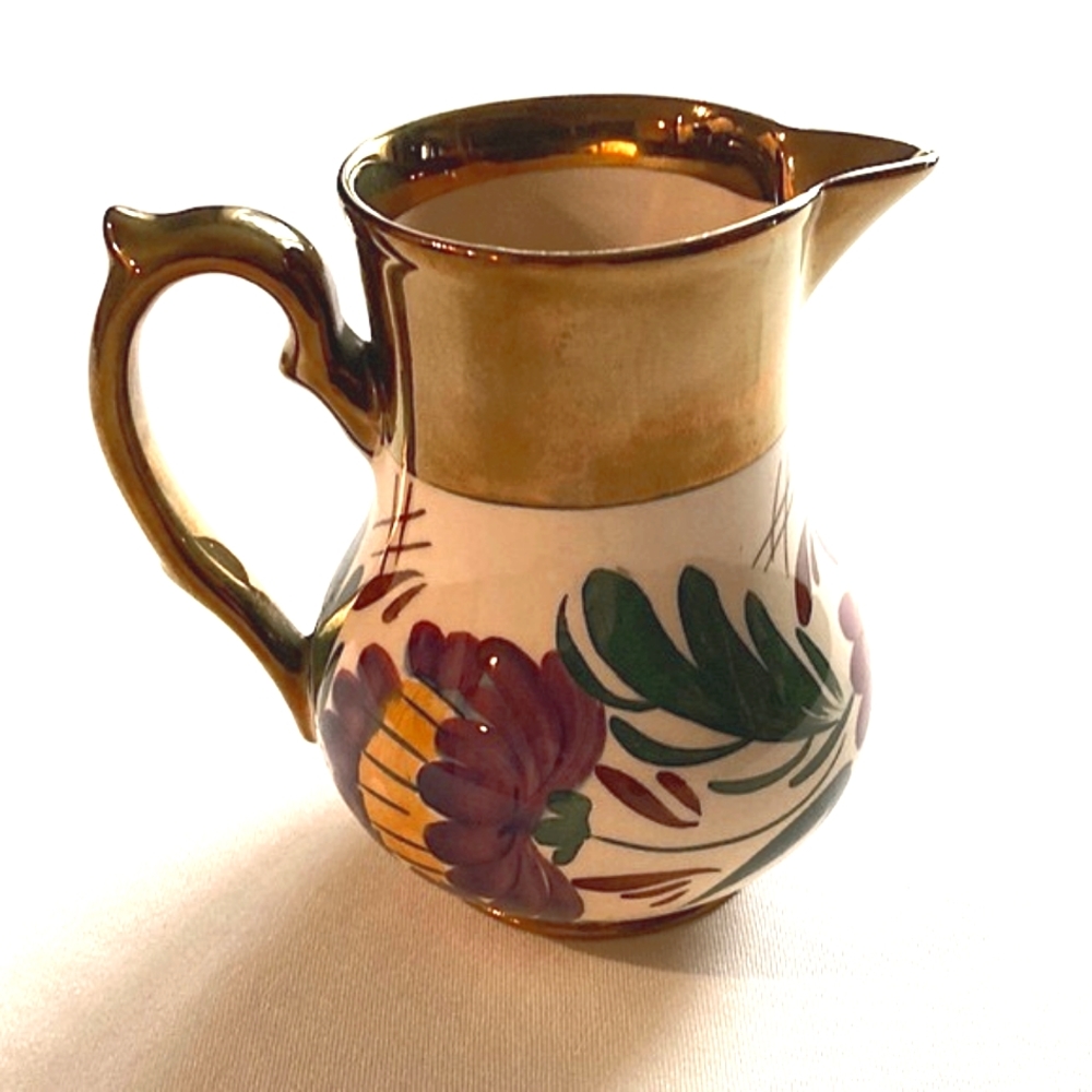 Antique Copper Luster Creamer Harvest Ware